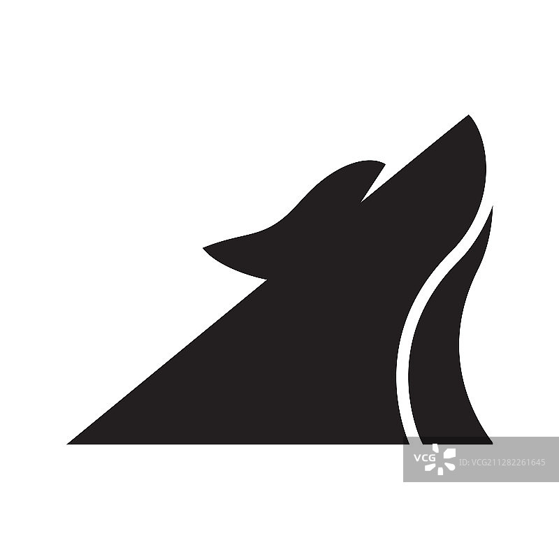 狼嗥剪影标志图片素材