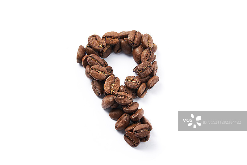 创意咖啡豆字母P图片素材