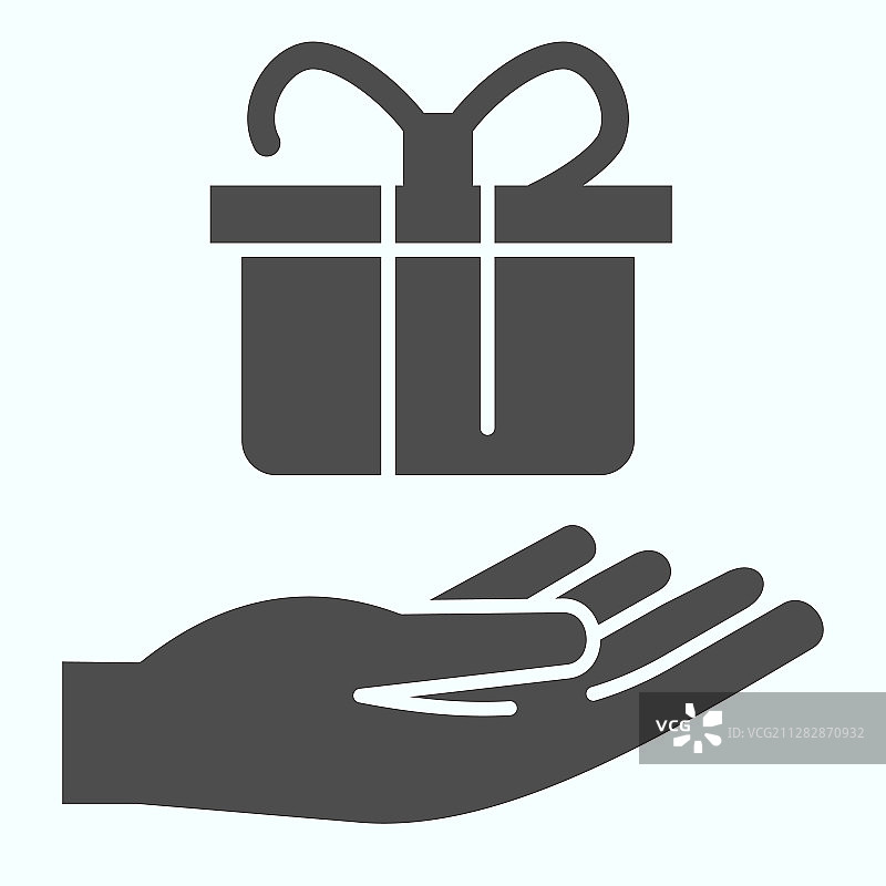 礼物赠送固体图标一个礼物在手上图片素材