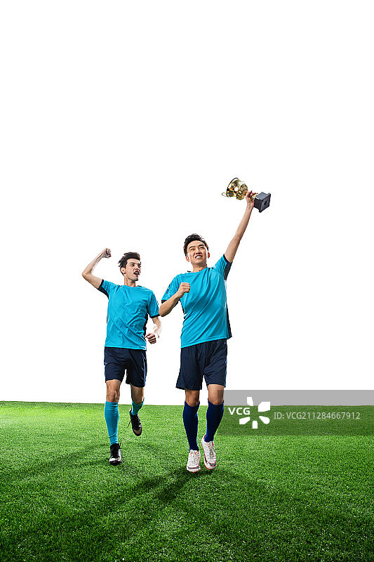 足球运动员欢呼获奖图片素材