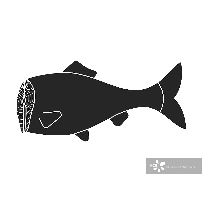 海鱼图标黑色简单的图标图片素材