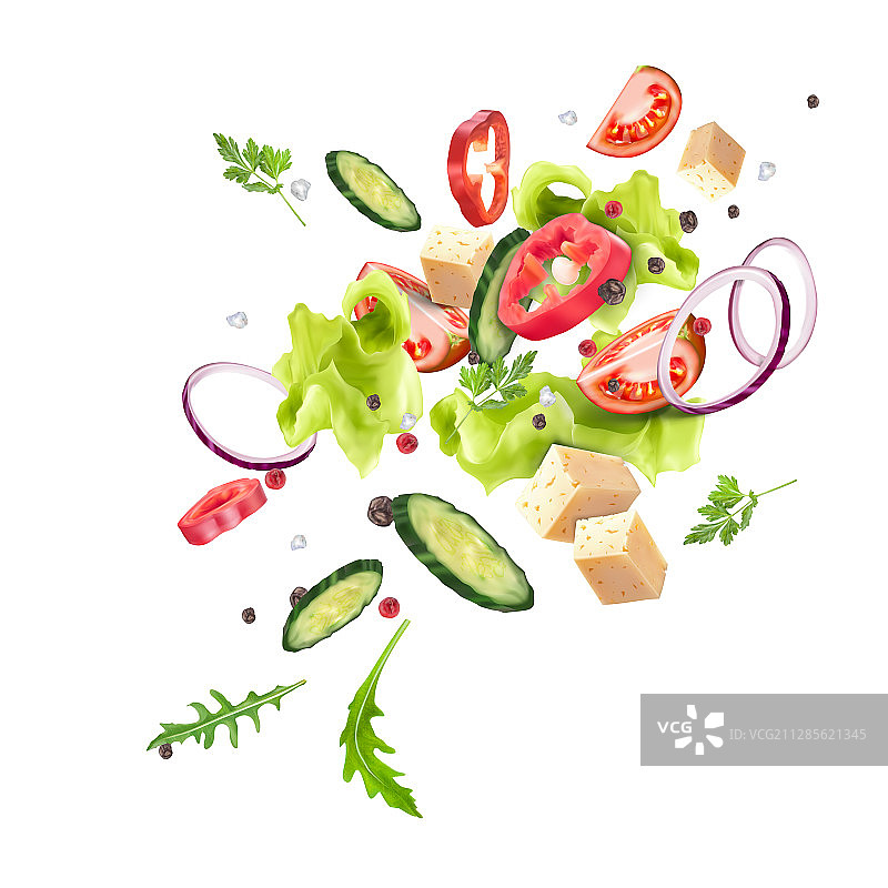 新鲜蔬菜沙拉图片素材