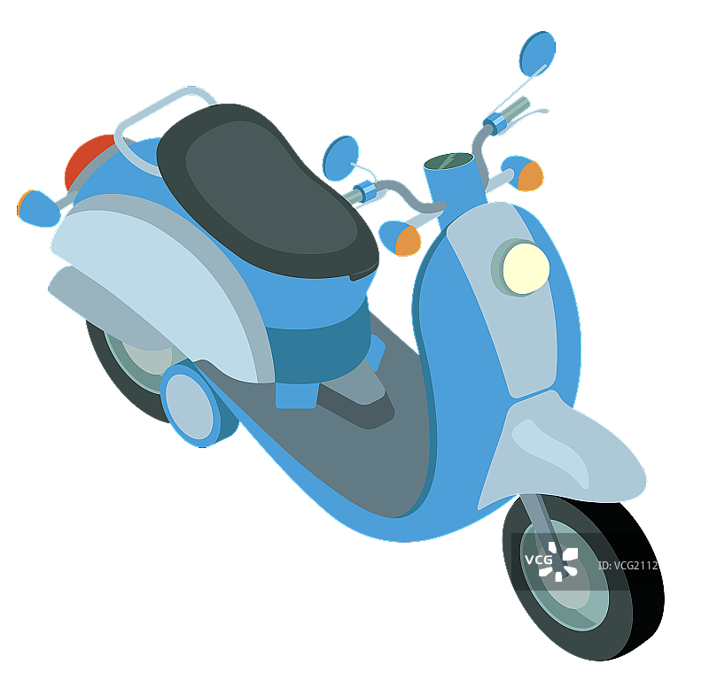 蓝色电动摩托车图片素材