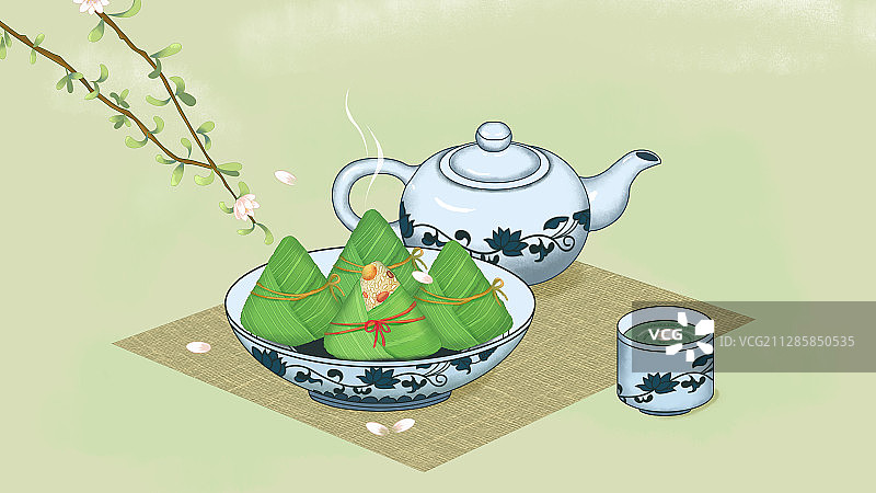 端午节粽子手绘插画图片素材