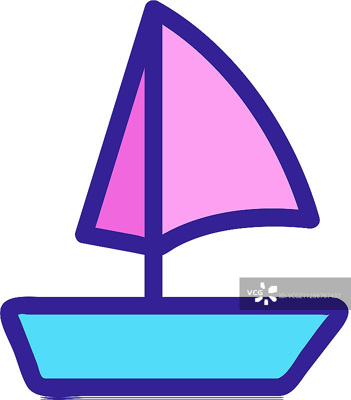 游艇帆标孤立轮廓符号图片素材