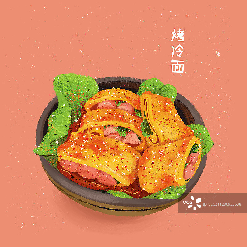 黑龙江美食之烤冷面图片素材