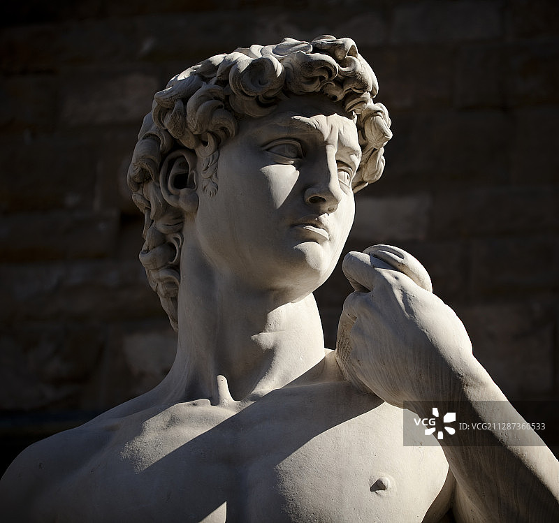 米开朗琪罗的大卫雕塑特写图片素材