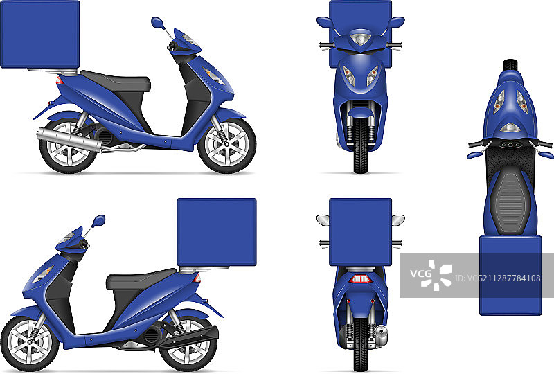 逼真的蓝色摩托车模型图片素材