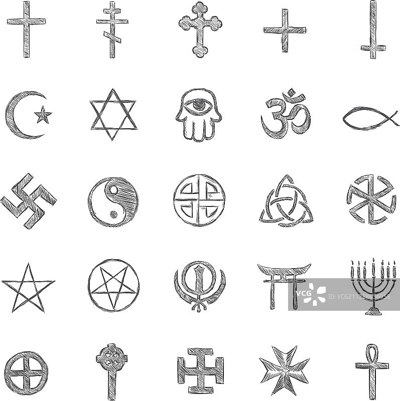 布景素描宗教符号图片素材