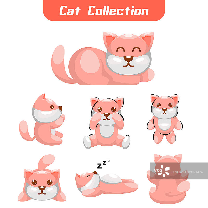 可爱的猫吉祥物设计精品系列图片素材