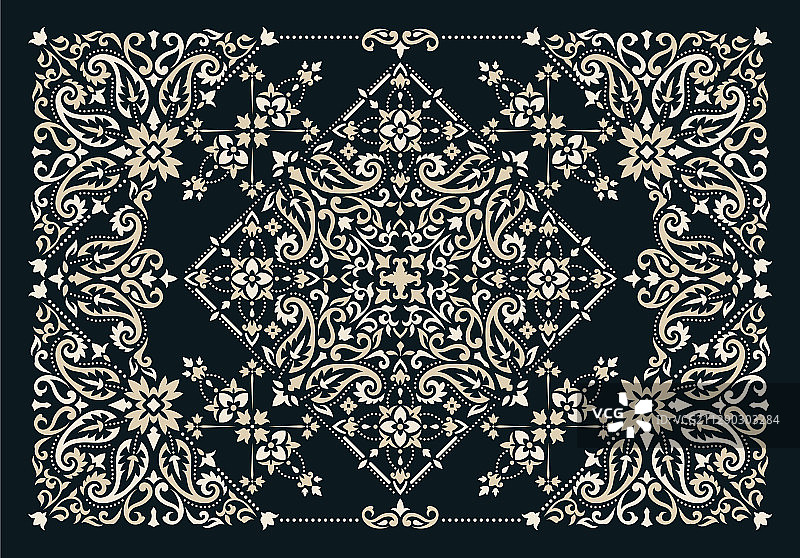 矩形头巾印花地毯设计图片素材