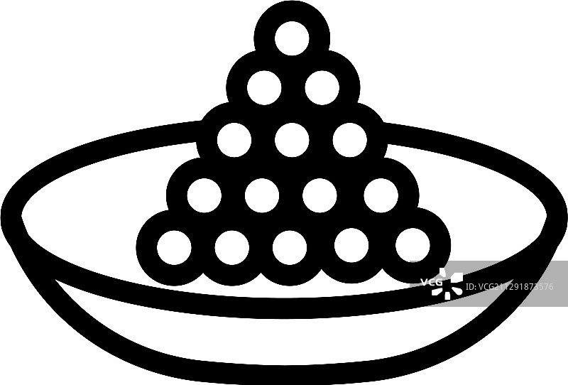 盘子鱼子酱图标孤立轮廓符号图片素材