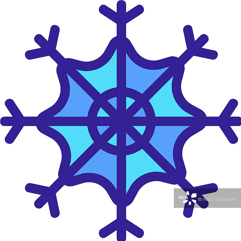冬季雪花图标孤立轮廓图片素材