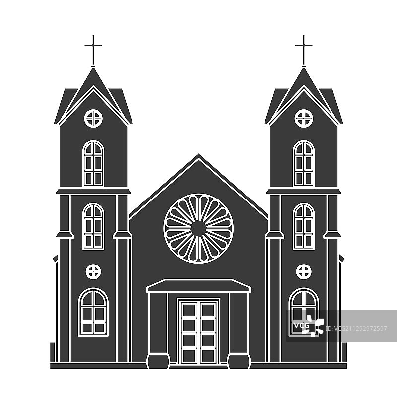 教堂剪影基督教建筑房子图片素材