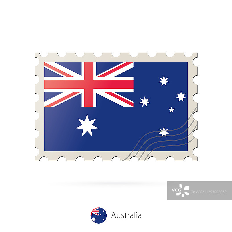 邮票上印有澳洲国旗图案图片素材