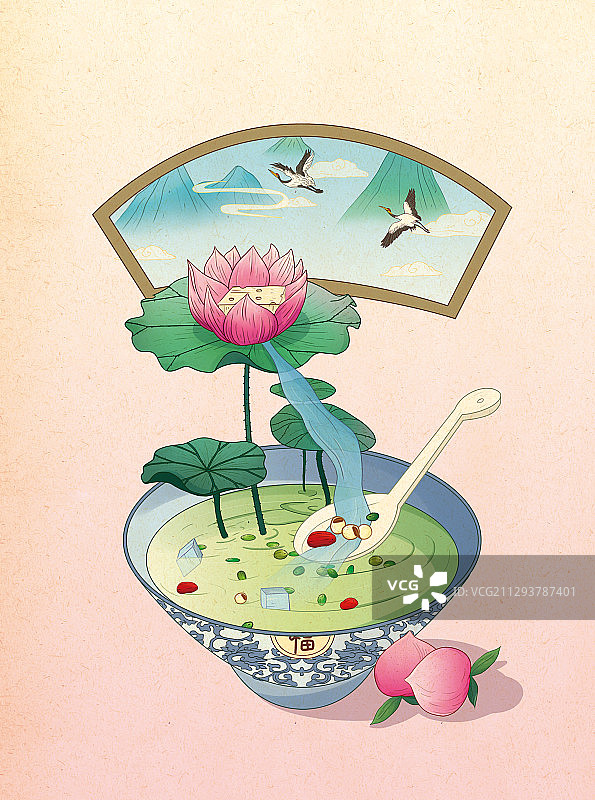 中国风美食插画图片素材