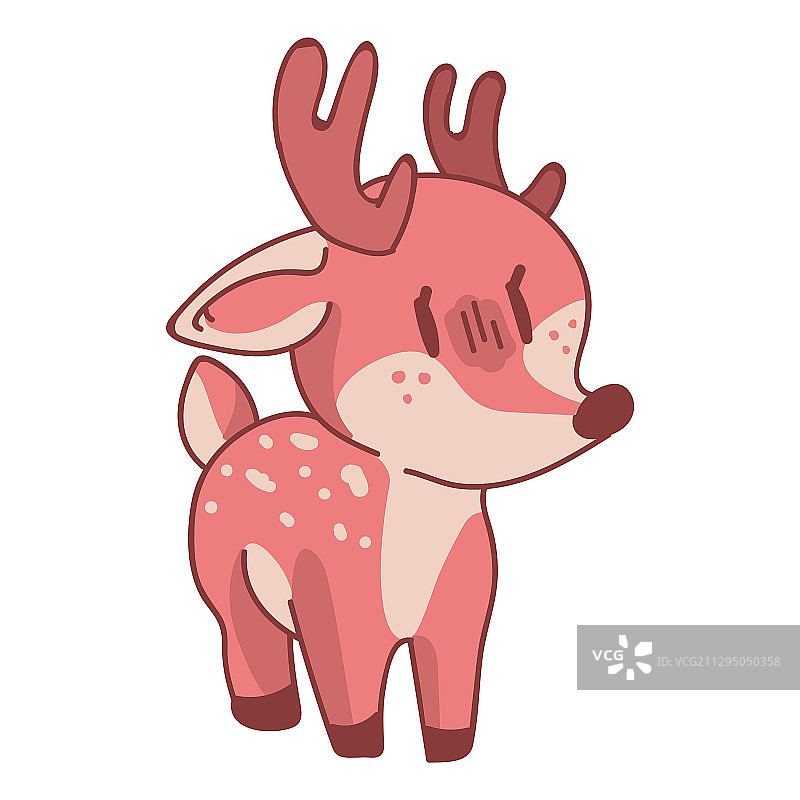 粉色可爱的卡通鹿动物可爱图片素材