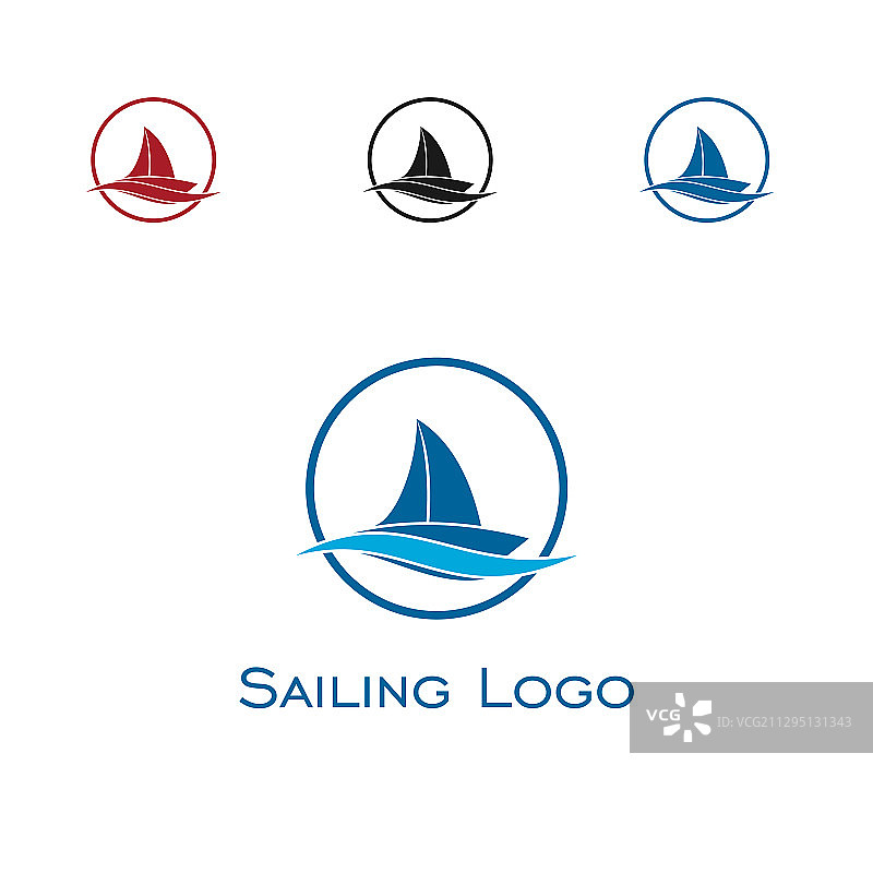 帆船标志设计图片素材