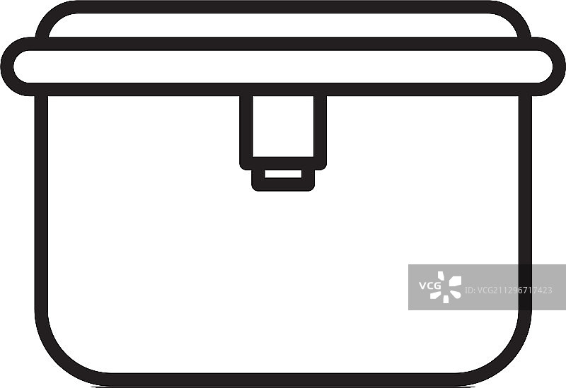 黑色线午餐盒图标孤立在白色图片素材