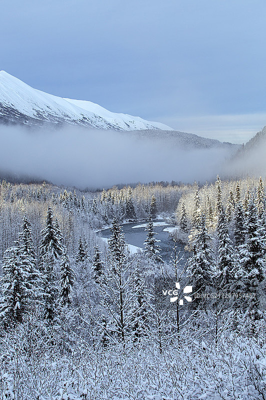 风景雪山对天空，希利，美国图片素材
