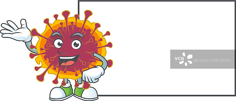 用卡通吉祥物传播冠状病毒图片素材