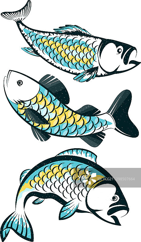 鱼剪影为钓鱼设置图片素材