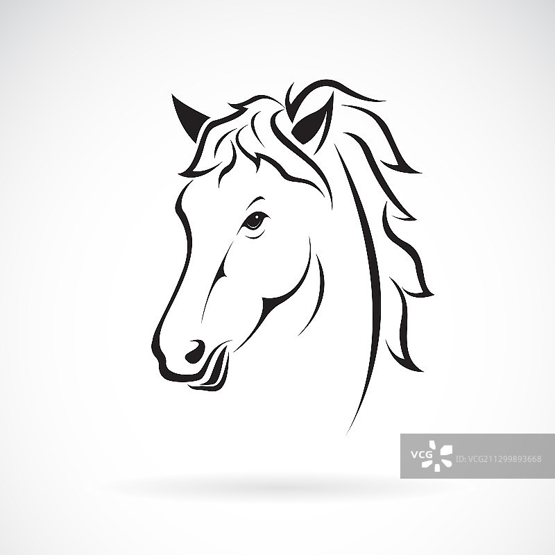 一个马头设计在白色的背景农场图片素材