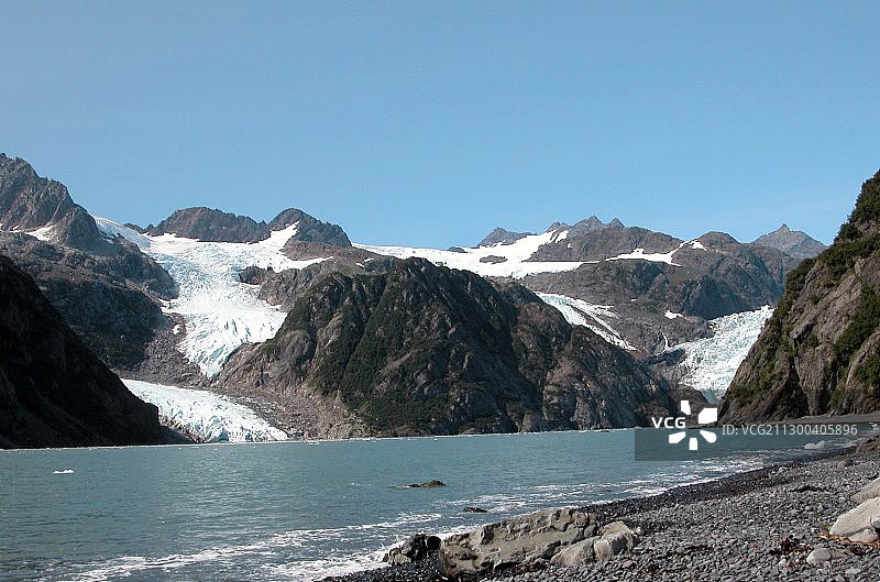 2004年，阿拉斯加霍尔盖特冰川图片素材