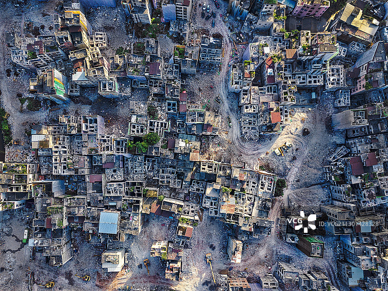 广州天河，拆迁中的城中村图片素材