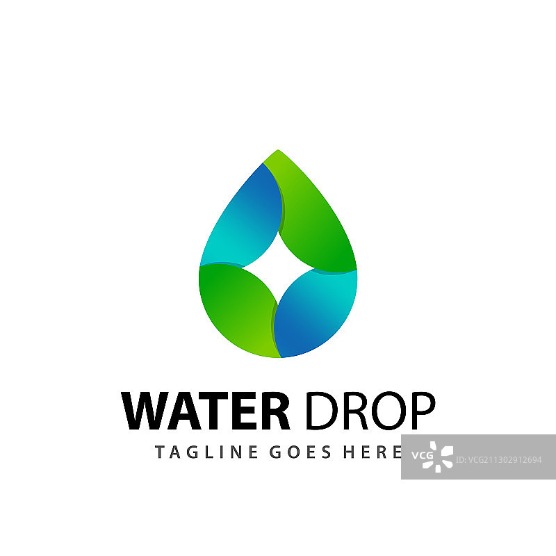 水滴树叶公司logo设计3d模板图片素材