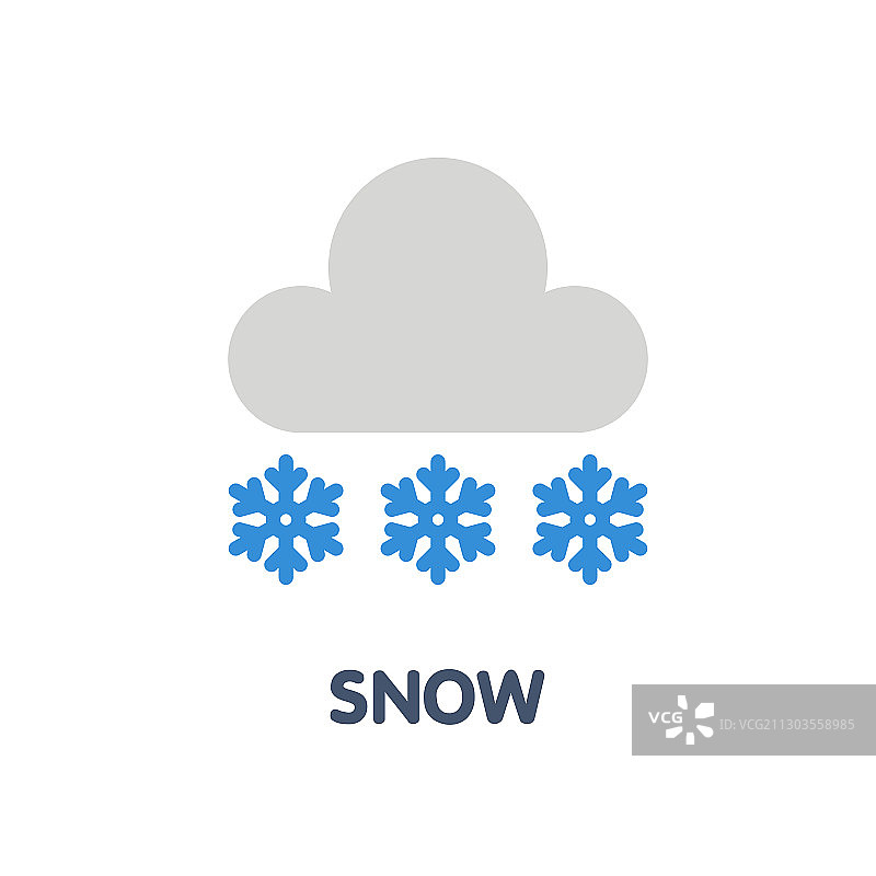 雪云平面图标设计风格上的白色图片素材