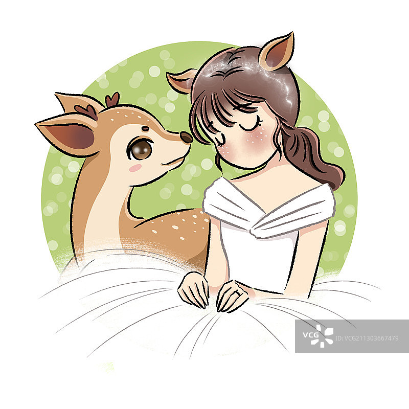 小鹿和新娘图片素材
