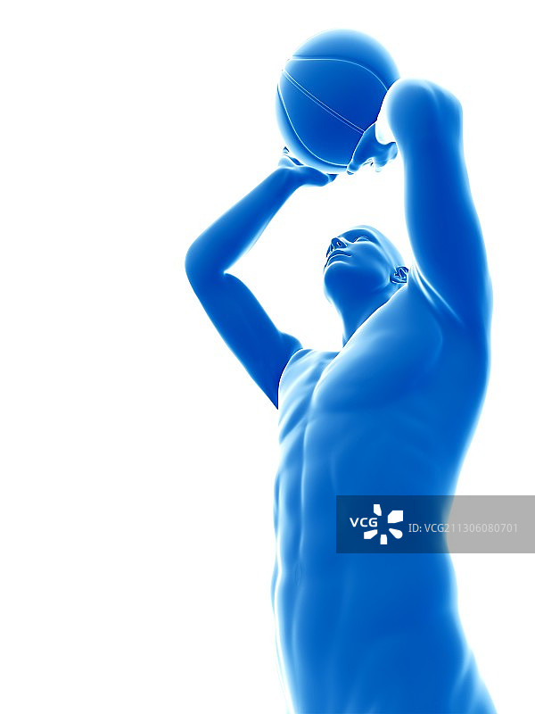 篮球运动员拿着球，插图图片素材