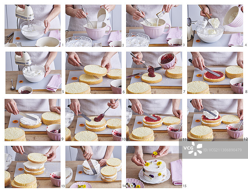用可食用的花烤春饼图片素材