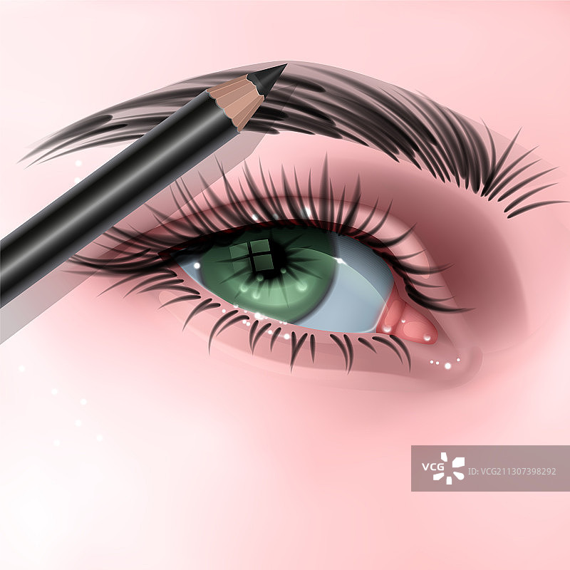 用化妆笔用女性的眼睛化妆图片素材