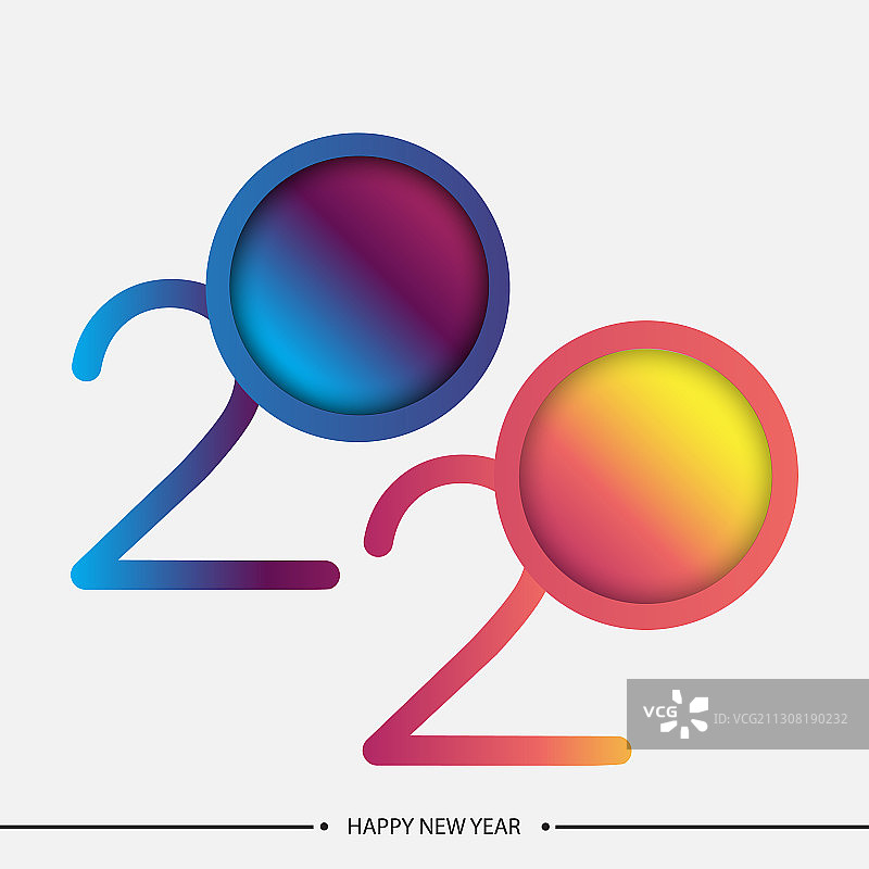 2020年新年快乐优雅贺卡图片素材