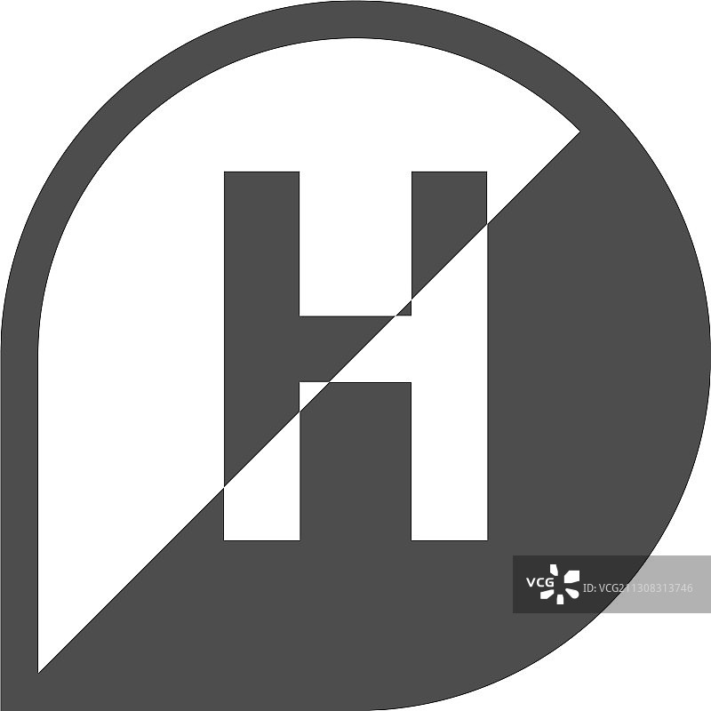 字母h标志图标平面设计理念图片素材