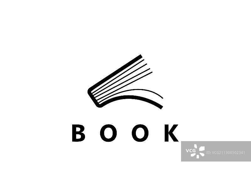 简单的书籍标志与单色概念设计图片素材
