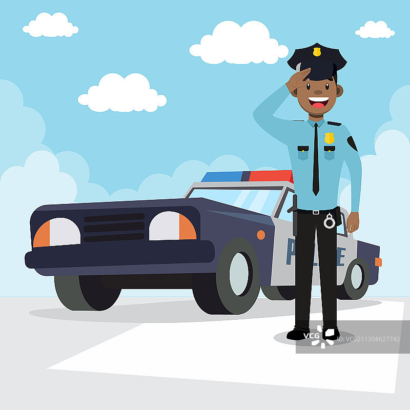 警察性格与车图片素材