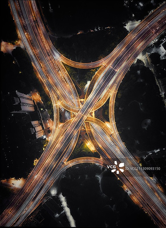 上海高速公路鸟瞰图图片素材