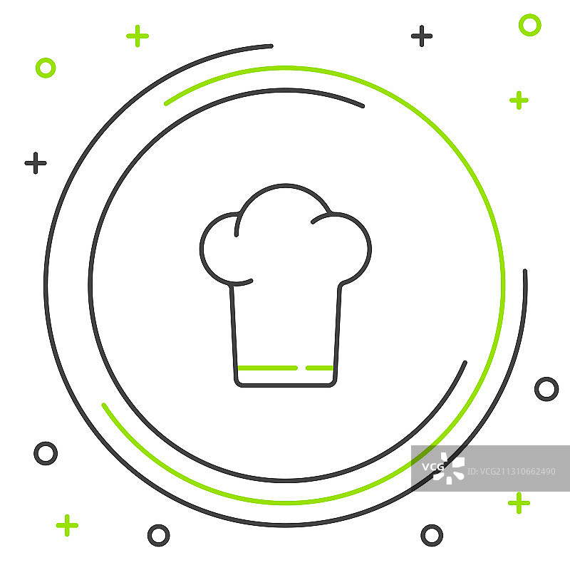 线厨师帽图标孤立的白色背景图片素材