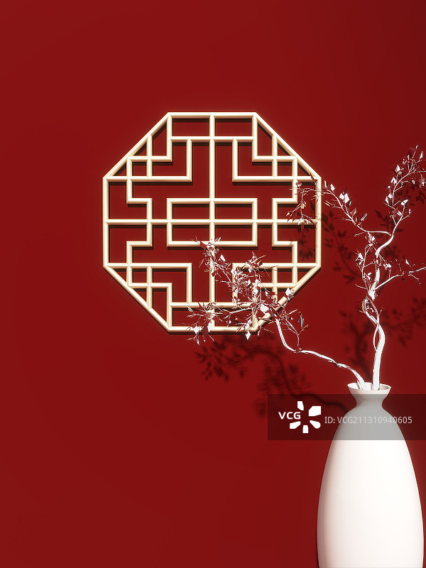 中国窗花元素背景图片素材