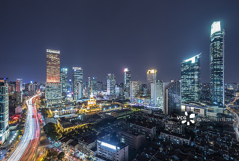 上海城市风光地标建筑夜景图片素材