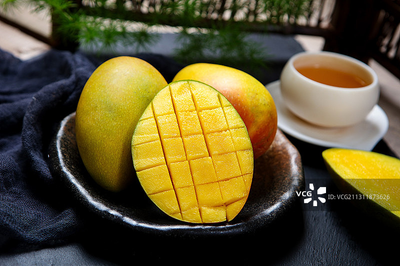 芒果美味下午茶图片素材