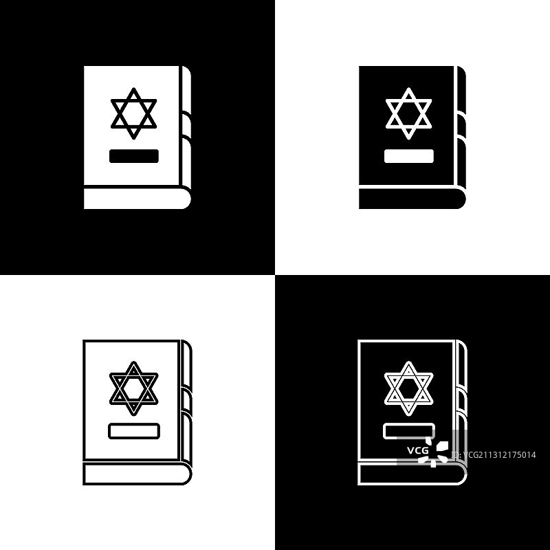 设犹太律法书偶像孤立在黑色和图片素材
