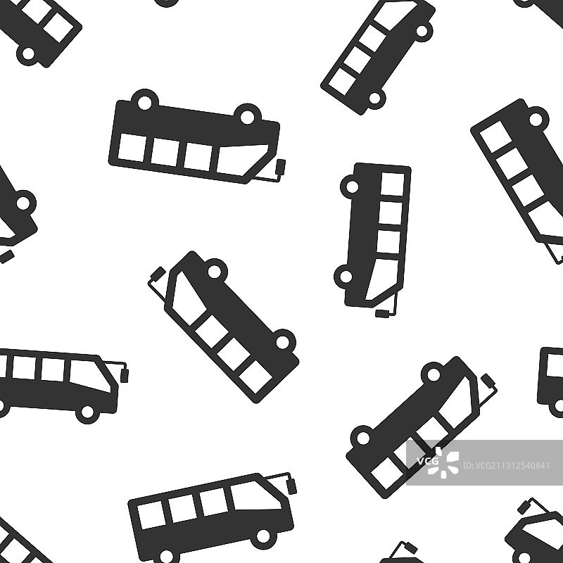 巴士图标在扁平式客车上，白色孤立图片素材