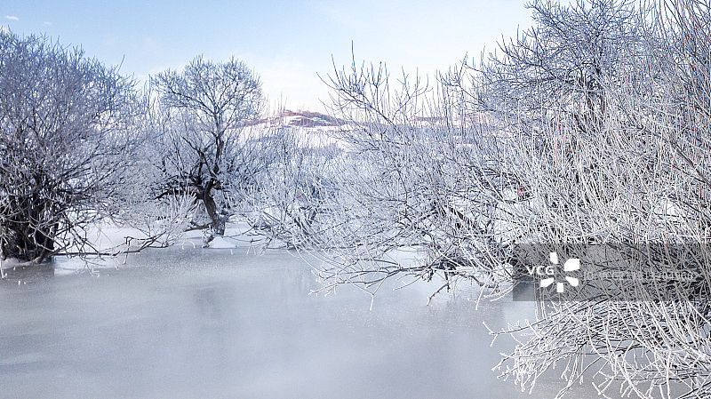 冬季雾凇清晨图片素材