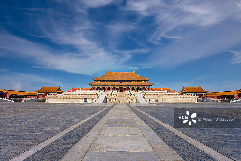 紫气环绕的北京故宫太和殿（无人）Forbidden city图片素材