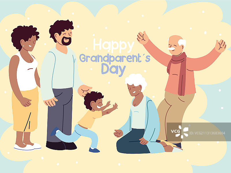 幸福的家庭，父母，祖父母和孩子图片素材