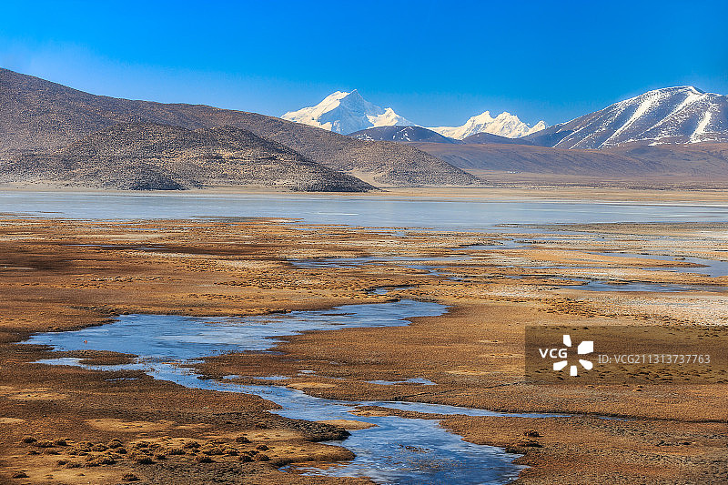 西藏日喀则希夏邦马峰风光图片素材